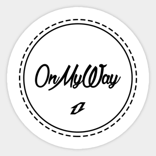 OnMyWay Clean Black Circled Version Sticker